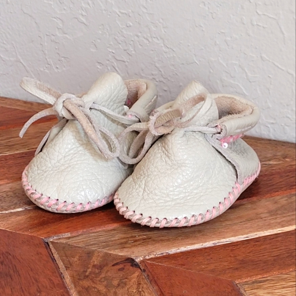 Beige Baby Leather Moccasins